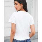 Stelle Women'S Cotton T-Shirts Crewneck Short Sleeve Basic Tees Summer Casual Solid Crop Tops