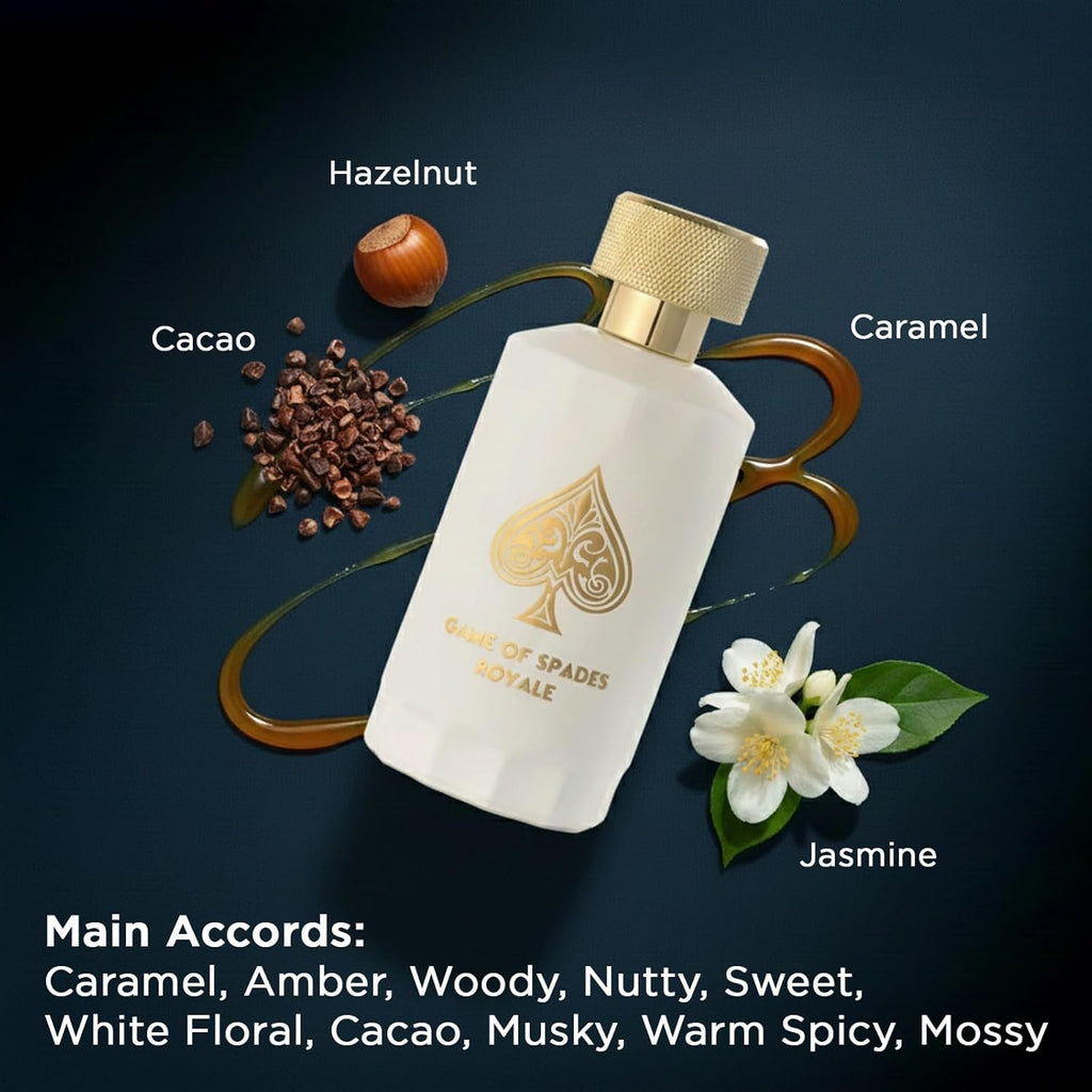 Jo Milano Game Of Spades Royale Parfum Spray | 3.4 Oz (100Ml) | Oud Wood, Amber, Musk, Floral, Caramel Scent | Long Lasting Fragrance For Men And Women (Unisex)