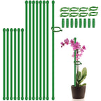 Plant Stakes 17Inch &11Inch Supking Adjustable Length Plant Support Stake 16Pcs Orchid Stick With Clips For Indoor Outdoor,Garden Pole For Potted Tomato Amaryllis Vegetables Comes With 20 Ties (Green)