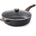 SENSARTE Nonstick Frying Pan Skillet with Lid, 12 Inch Large Deep Frying Pan, 5 Qt Non Stick Saute Pan with Cover, Induction Pan, Healthy Non Toxic Cooking Pan with Helper Handle, PFOA PFOS Free