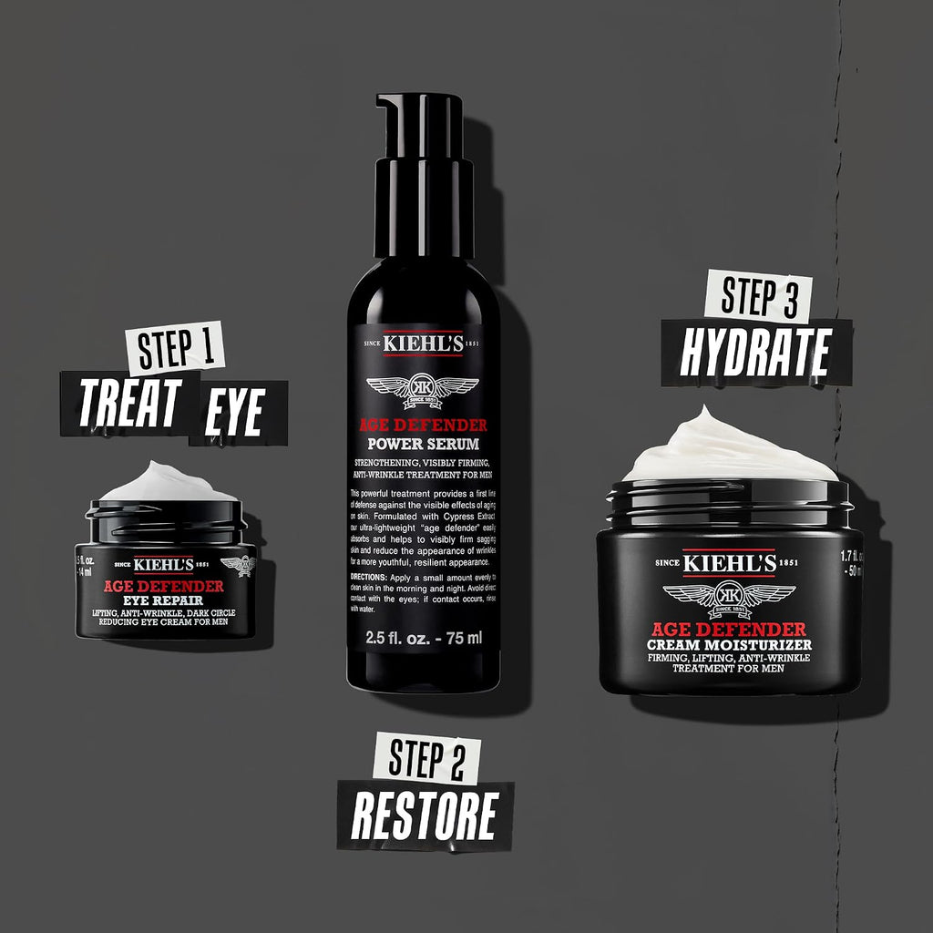 Kiehl'S Age Defender Eye Repair, Men'S Anti-Aging Eye Cream, Reduces Dark Circles, Wrinkles And Puffiness While Firming Skin, Minimizes Crow'S Feet And Under-Eye Wrinkles, Fragrance And Paraben Free