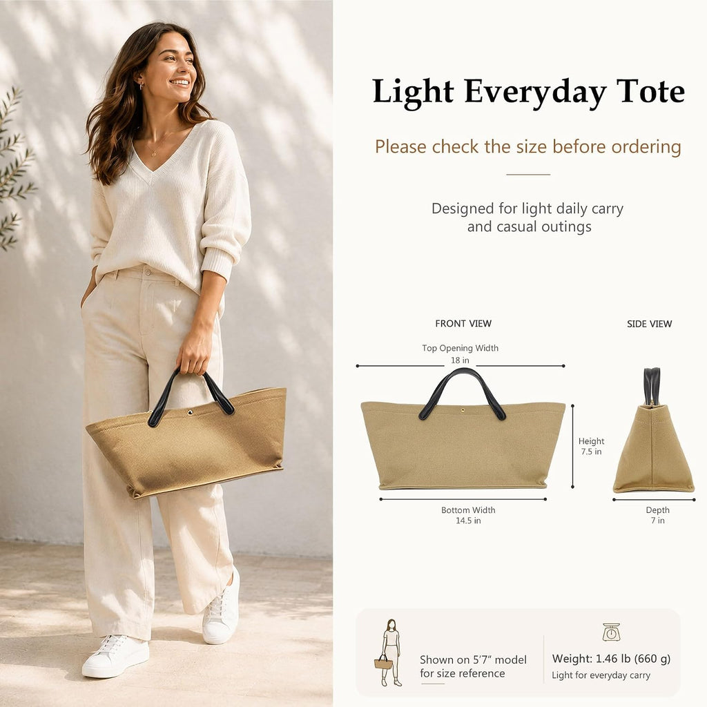 2Pcs Set, Large/Xl Tote Bag With Pouch For Women, Canvas Or Genuine Leather Crossbody Shoulder Bag, Top Handle Purse