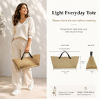 2Pcs Set, Large/Xl Tote Bag With Pouch For Women, Canvas Or Genuine Leather Crossbody Shoulder Bag, Top Handle Purse
