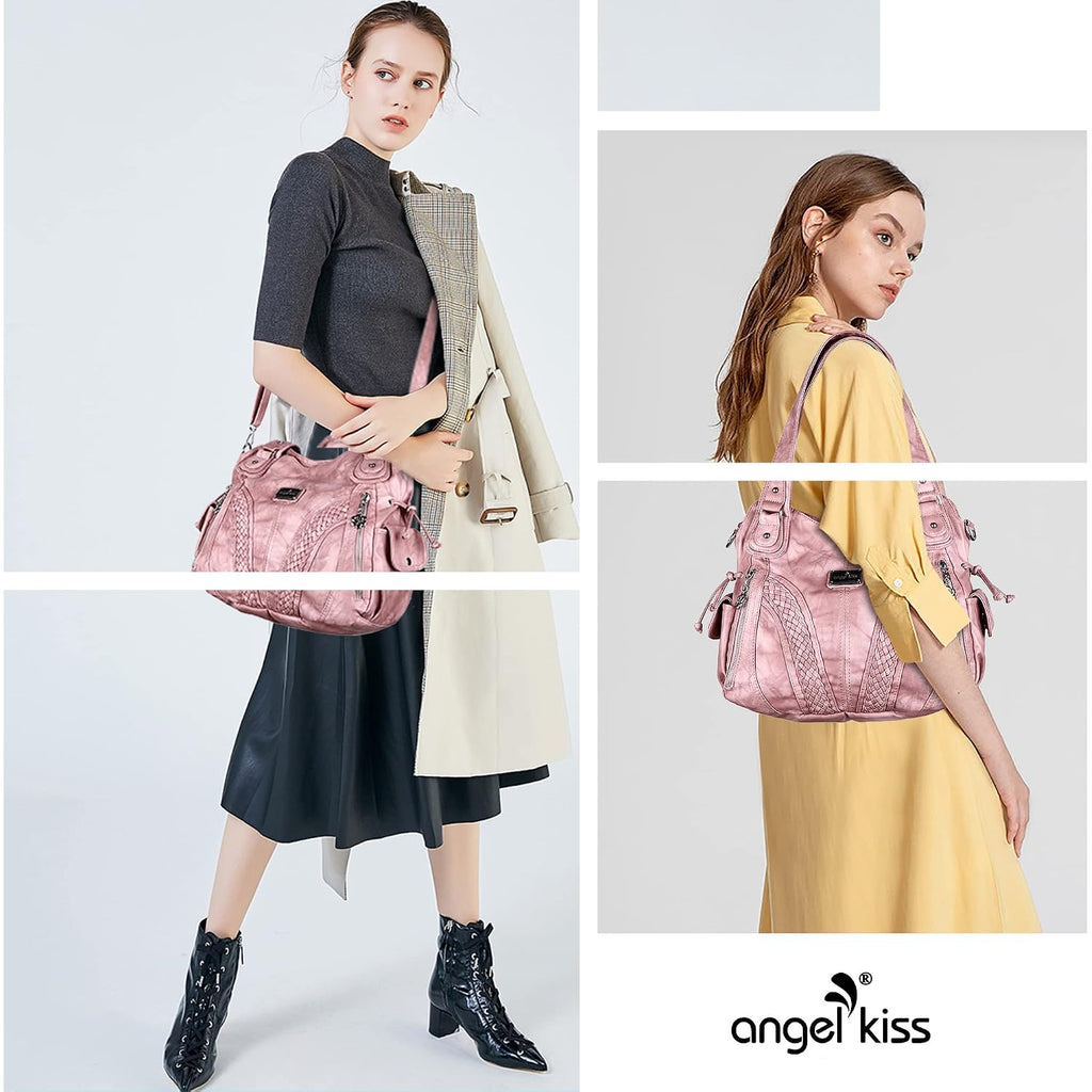 Purses And Handbags Women Fashion Tote Bag Shoulder Bags Top Handle Satchel Purses Washed Synthetic Leather Handbag