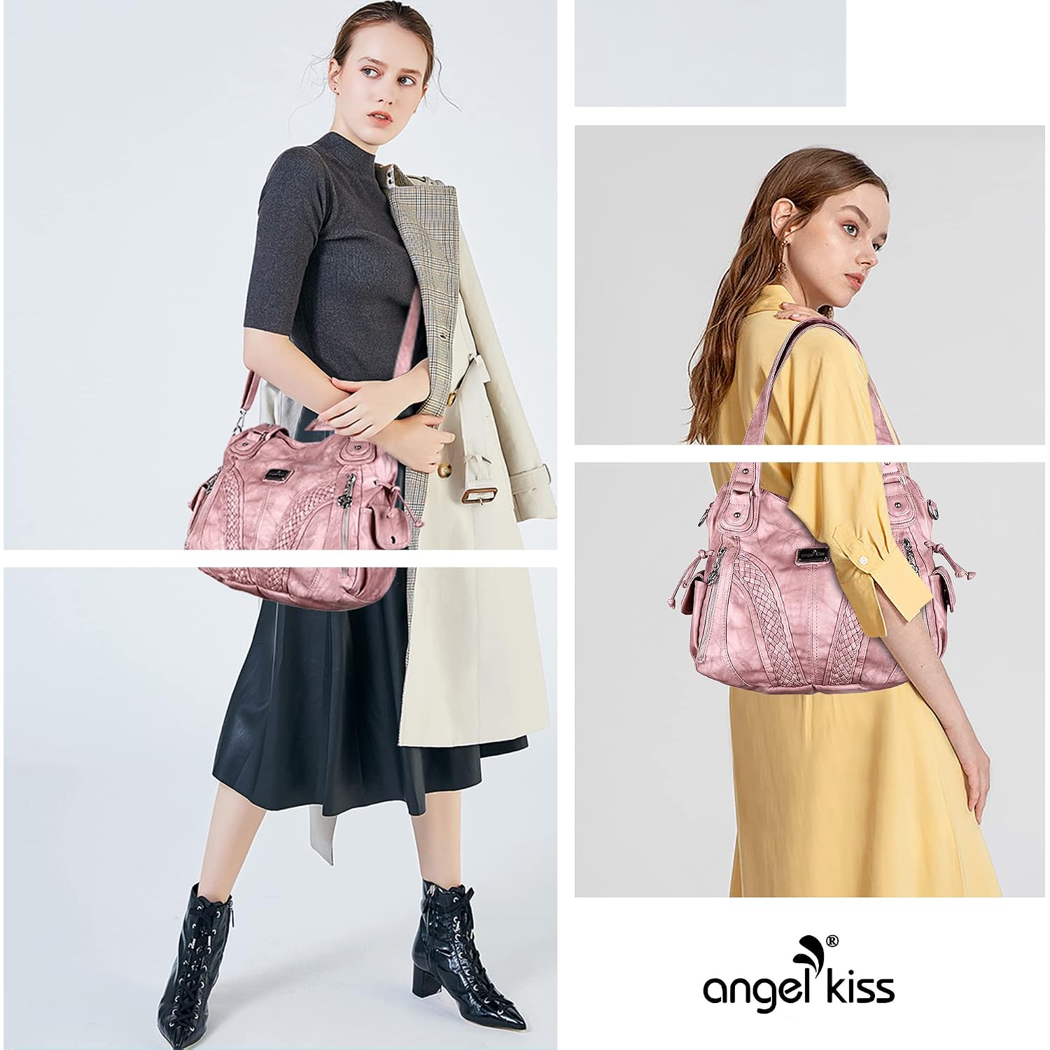 Purses And Handbags Women Fashion Tote Bag Shoulder Bags Top Handle Satchel Purses Washed Synthetic Leather Handbag