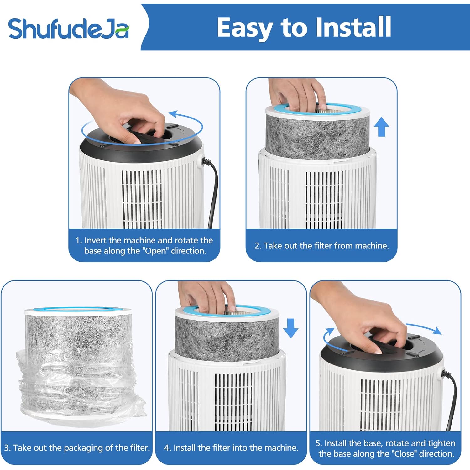 2 Pack Hp102 Replacement Filter For Shark Hp102 Air Purifier