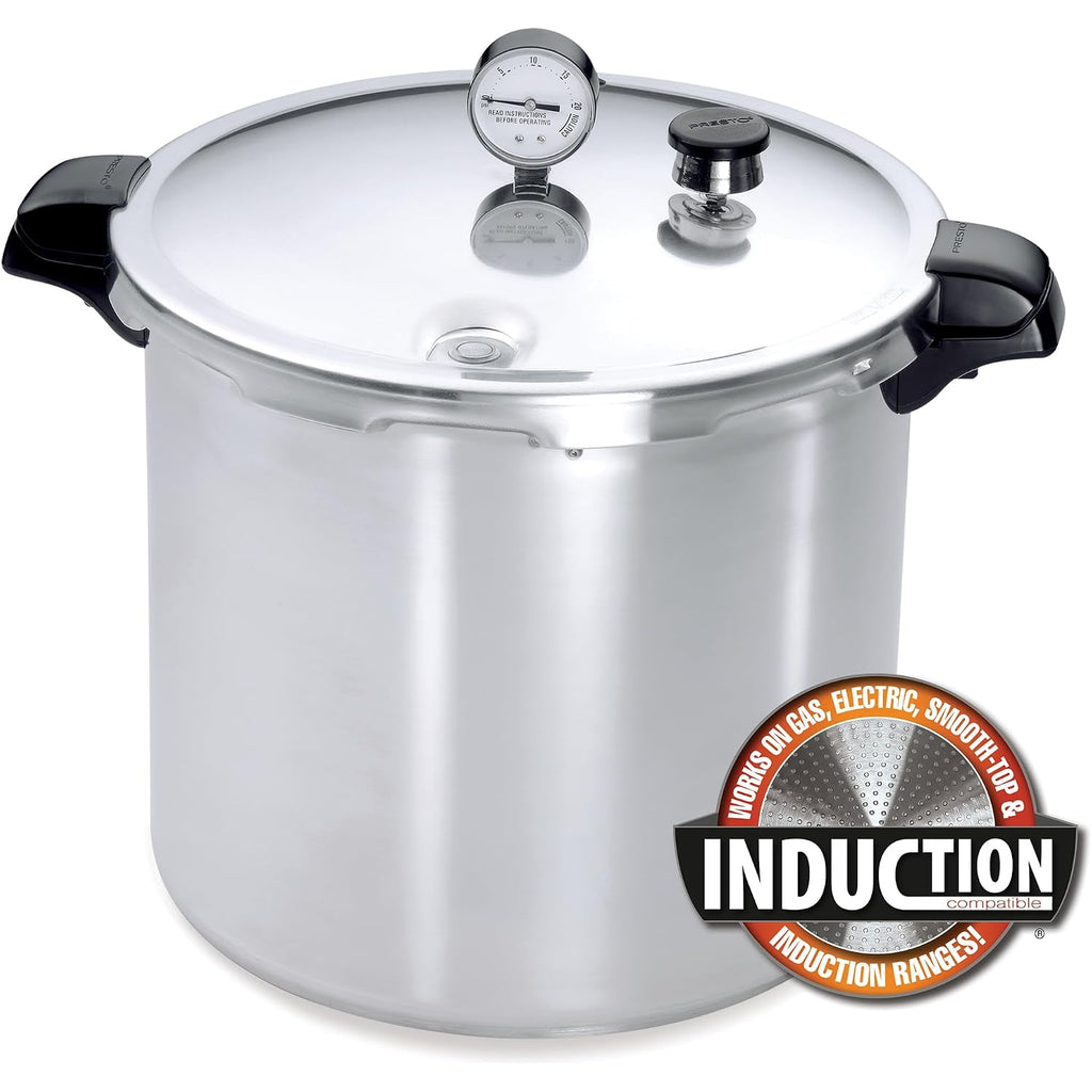 Presto 01784 23-Quart Induction Compatible Pressure Canner, Silver, Aluminum