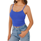 GKBK Womens Lace Tank Top Scoop Neck Ribbed Camisole Tops Adjustable Spaghetti Straps Sleeveless Summer Basic Cami Shirt