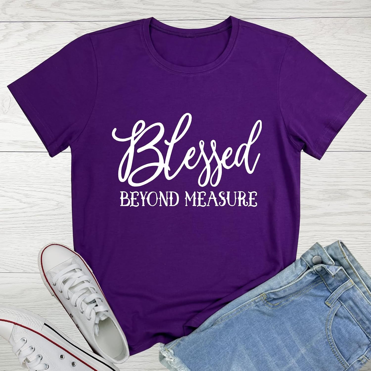 Graphic T-Shirts for Women Faith Shirts for Women Purple