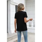 Zeagoo Womens Tops Summer Casual Short Sleeve Tshirts Business Basic Spring V-Neck Shirts Outfits S-3Xl
