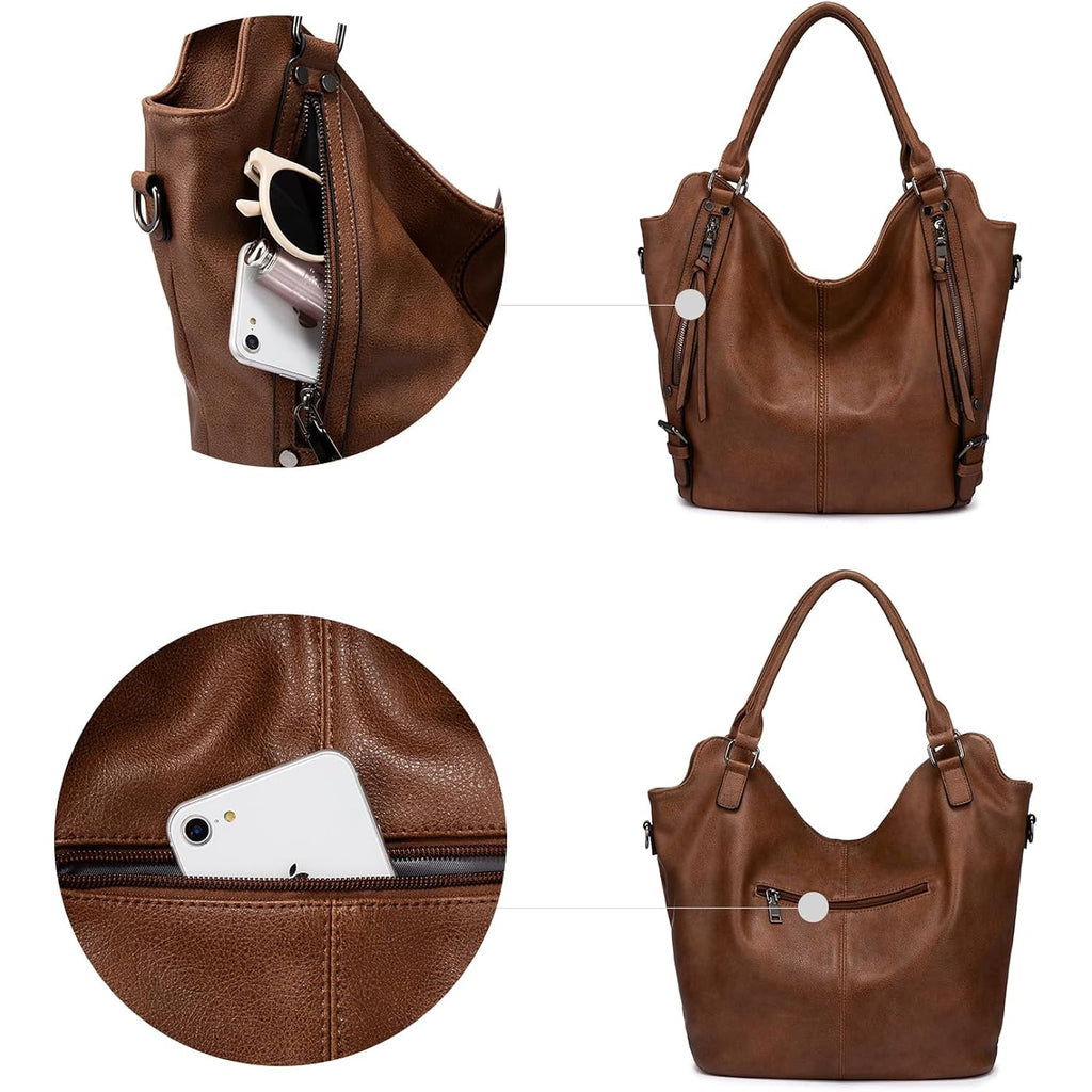 Tote Bag for Women PU Leather Shoulder Bags Fashion Hobo Bags Large Purse and Handbags with Adjustable Shoulder Strap