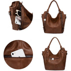 Tote Bag for Women PU Leather Shoulder Bags Fashion Hobo Bags Large Purse and Handbags with Adjustable Shoulder Strap