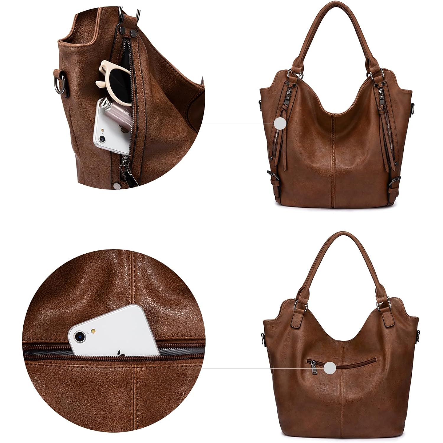 Tote Bag for Women PU Leather Shoulder Bags Fashion Hobo Bags Large Purse and Handbags with Adjustable Shoulder Strap