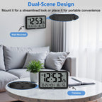 Atomic Wall Clock With Backlight, Digital Wall Clock Battery Operated For Classroom, Bedroom, Office, Large Display With Indoor Temperature, Humidity, Date, Auto Dst, 6 Time Zones