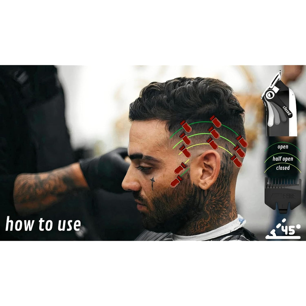 Self Fade & Taper Haircut Guide For Men | 3-In-1 Hair Clipper Guards, Diy Haircut, Fade Tool, Compatible With Wahl, Babyliss, Gamma+, Suprent, Kemei