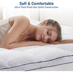 Bedluxury Queen Mattress Topper Extra Thick Pillowtop Mattress Pad Cover Cooling And Plush With 8-21 Inch Deep Pocket 3D Snow Down Alternative Fill