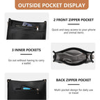 Tantomi Crossbody Bags For Women Crossbody Purses Vegan Leather Hobo Bag Shoulder Handbags With Guitar Strap-7 Pockets