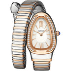 Gosasa Snake Bracelet Watch For Women, Elegant Wrap Around Bangle Wristwatch, Fashion Jewelry Style Quartz Watch, Adjustable Cuff Serpenti Watch For Dress & Gift
