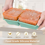 Silicone Freezer Tray For Soup Ice Cubes: 2-Cup Freezing Tray With Lid For Meal Prep - 2Pack Silicon Soup Portion Freeze Trays Make Stock Souped Ice Cube