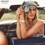 Nine West Women's Floral Dial Smooth Strap Watch