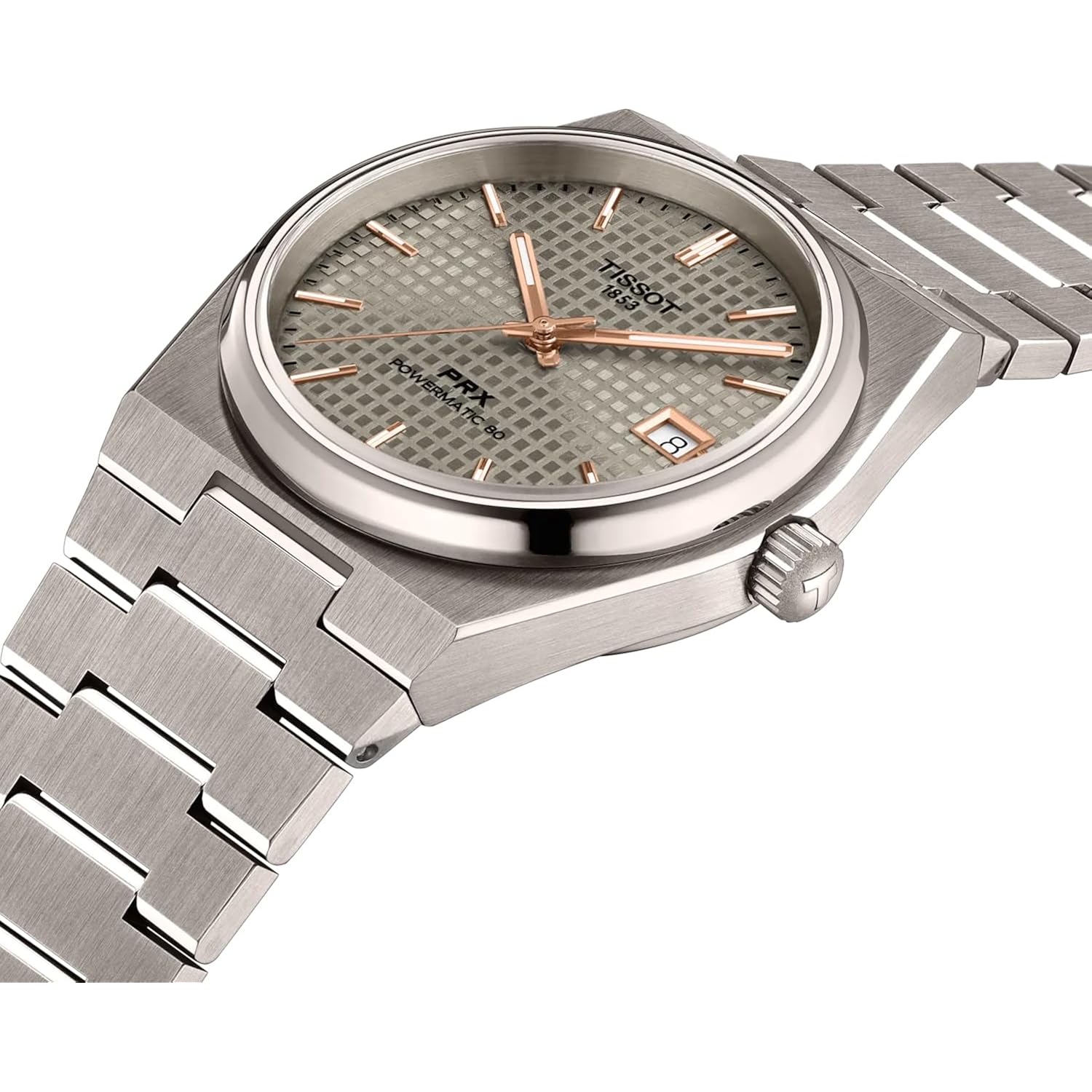 Tissot Prx 38Mm, Swiss Automatic Watch For Men, Titanium Case, Gray Dial, T1378074406100
