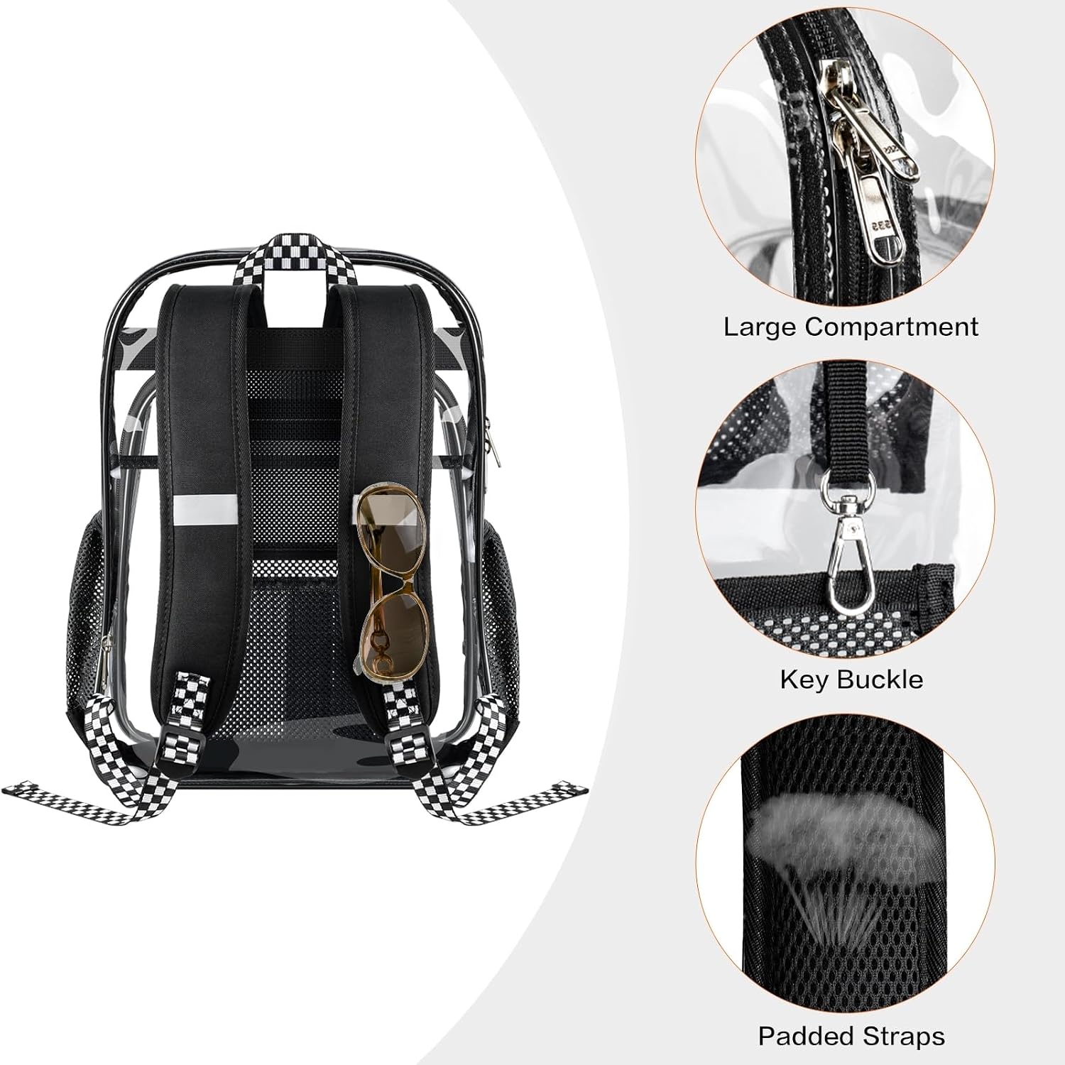 Clear Backpack Transparent Heavy Duty School Pvc Bookbag See Through Bag Boys And Girls For College Work Travel Security