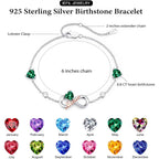 Iefil Mothers Day Gifts for Mom - 925 Sterling Silver Infinity Heart Birthstone Charm Bracelet, Birthday Gifts for New/Bonus Mom/Mother in Law
