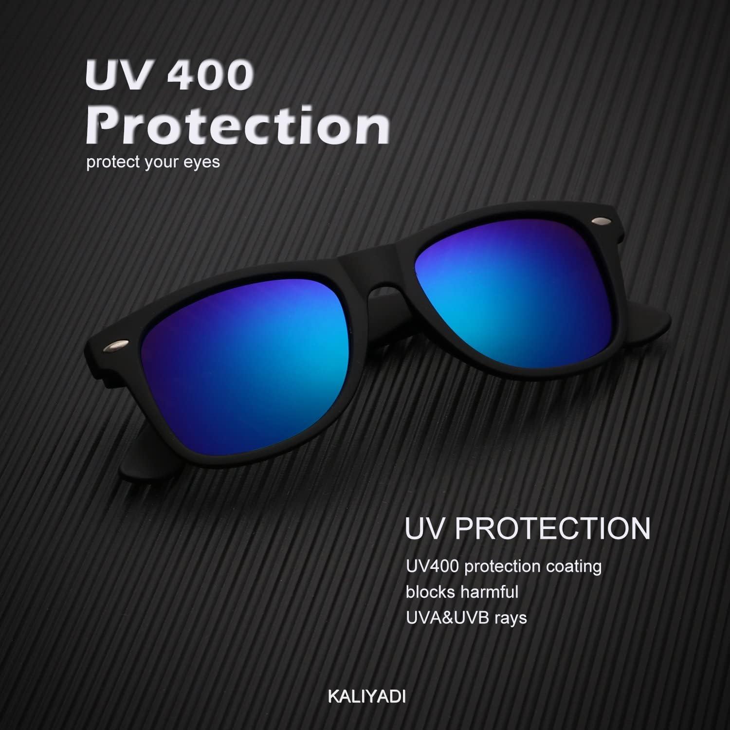 KALIYADI Polarized Sunglasses for Men and Women Matte Finish Sun glasses Color Mirror Lens UV Blocking (3 Pack)