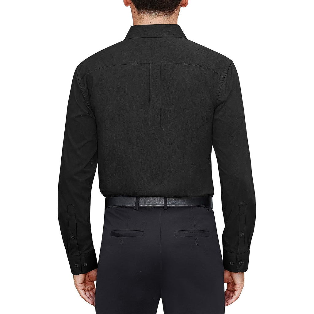 J.Ver Men'S Dress Shirts Stretch Stain Shield Long Sleeve Solid Formal Shirt Business Casual Button Down Shirts