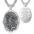 EUDORA 925 Sterling Silver St Benedict/St Michael/St Christopher/Archangel Raphael Gabriel Metatron/Virgin Mary/St Joseph/St Anthony Crucifix Pendant Bible Verse Prayer Necklace Jewelry for Men Women