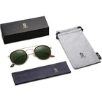 Sojos Retro Vintage Round Polarized Sunglasses For Women Men Double Bridge Circle Sunnies Sj1104