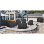 Porch Shield Fire Pit Cover - Waterproof 600D Heavy Duty Fade Resistant Round Patio Fire Bowl Cover Black - 36 Inch