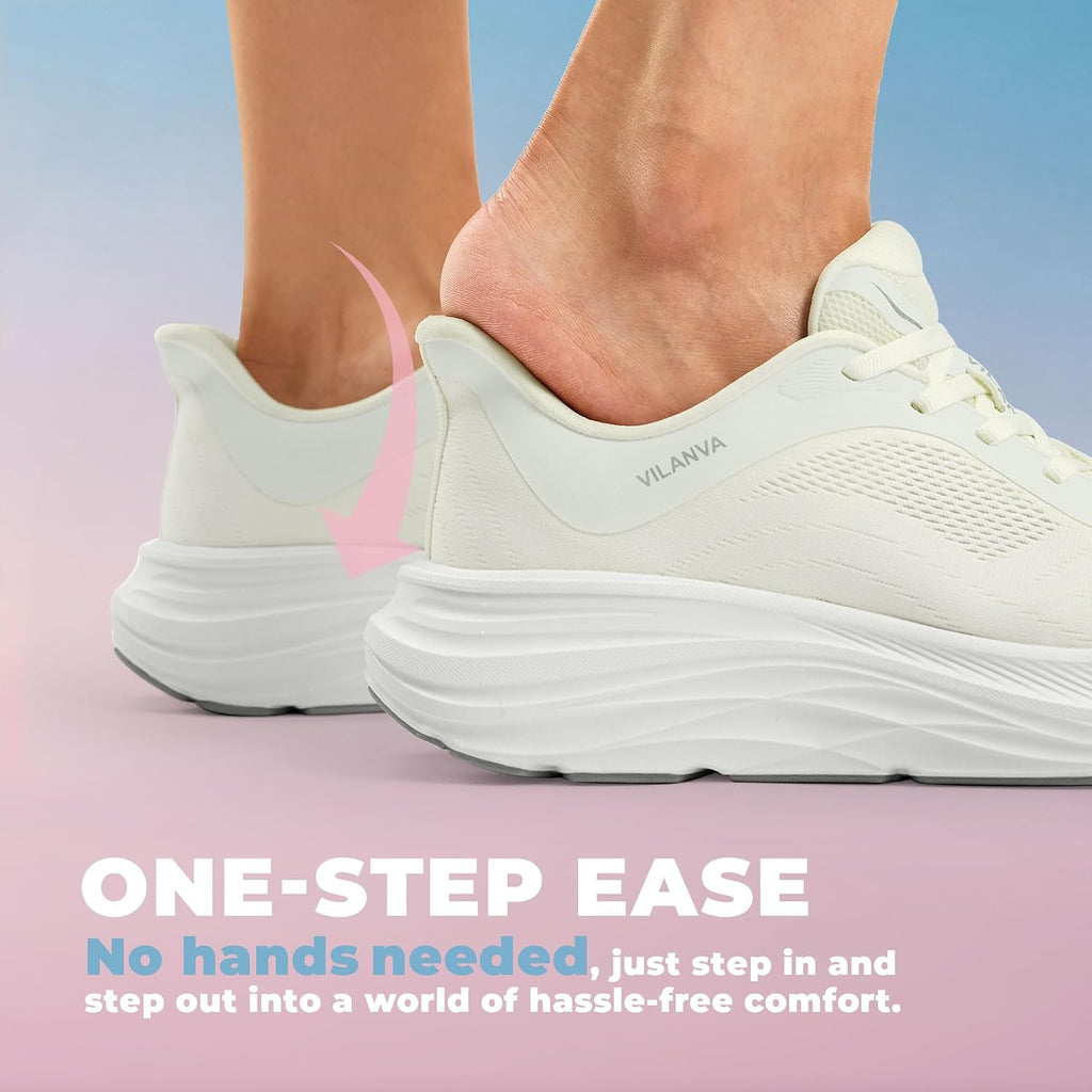 Vilanva Women'S Comfortable Walking Shoes Cushion Running Tennis Shoes Non-Slip Workout Gym Athletic Breathable Trendy Fashion Sneakers