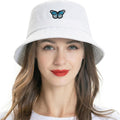 Zlyc Cotton Bucket Hats For Women Men Embroidered Packable Beach Hat Summer Travel Sun Cap For Daily Commute