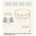 Nackiy Western Chain Belts for Women, Gold/Silver Boho Cowgirl Waist Belt, Sizes 43/47/51in, Dress & Jeans Accessory