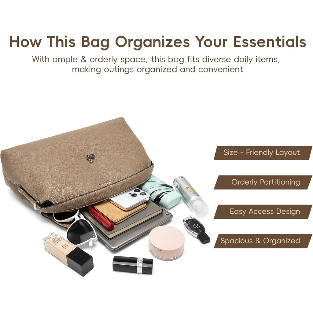 Leather Crossbody Bag For Women, Multiple Compartments For Everyday & Travel
