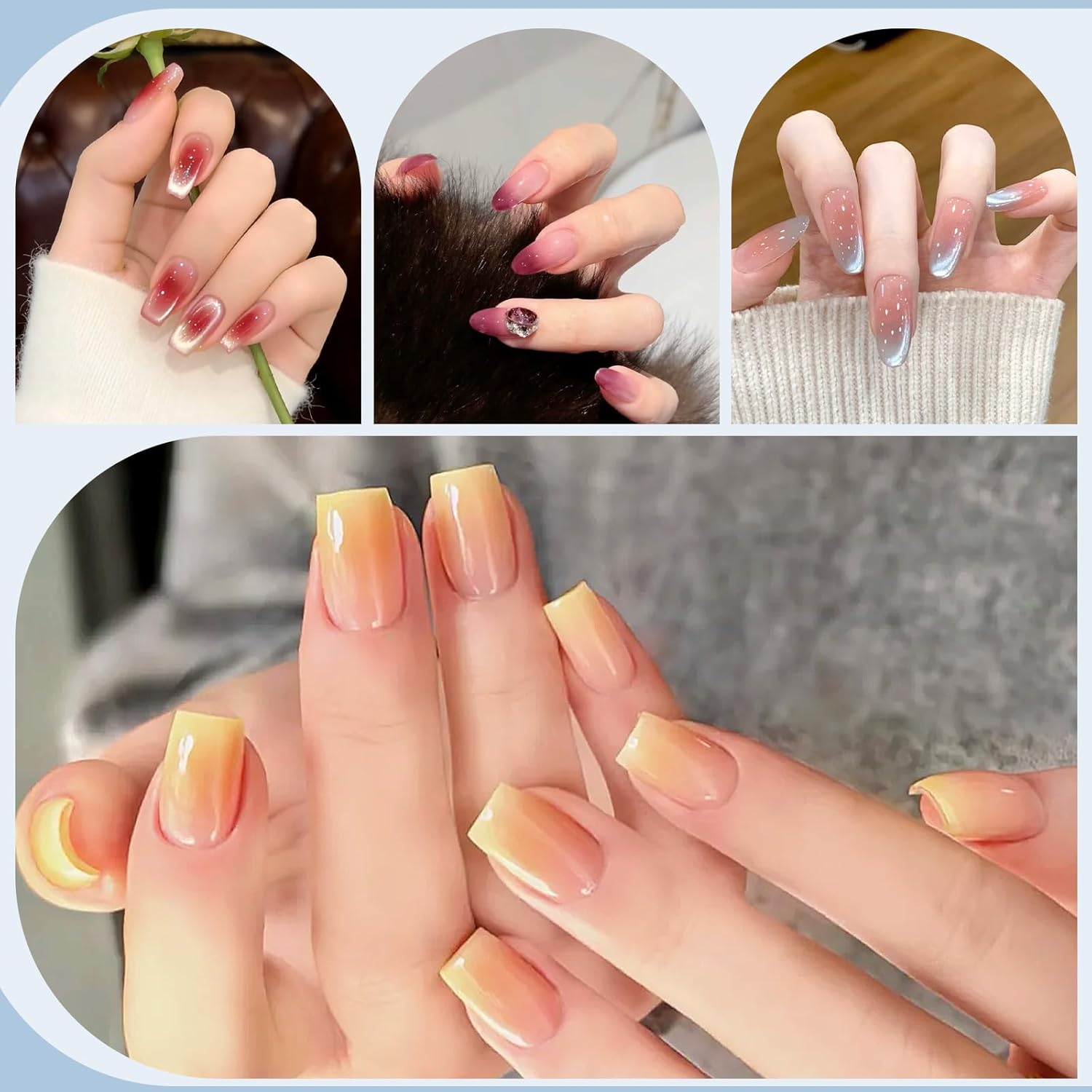 200 PCS Nail Sponge Nail Art Sponge with 1 Grab Pen Nails Art Tools Set DIY Nails Design Accessories for Salon & Home Use