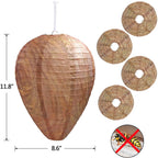 4 Pack Wasp Nest Decoy Hanging Wasp Nest Stay Away From Wasps Hornets Yellow Jackets | Handmade Paper Hive Model, Realistic Beehive Decoration, For Eaves/Courtyard/Pool Areas, Hanging Design, Easy Mount