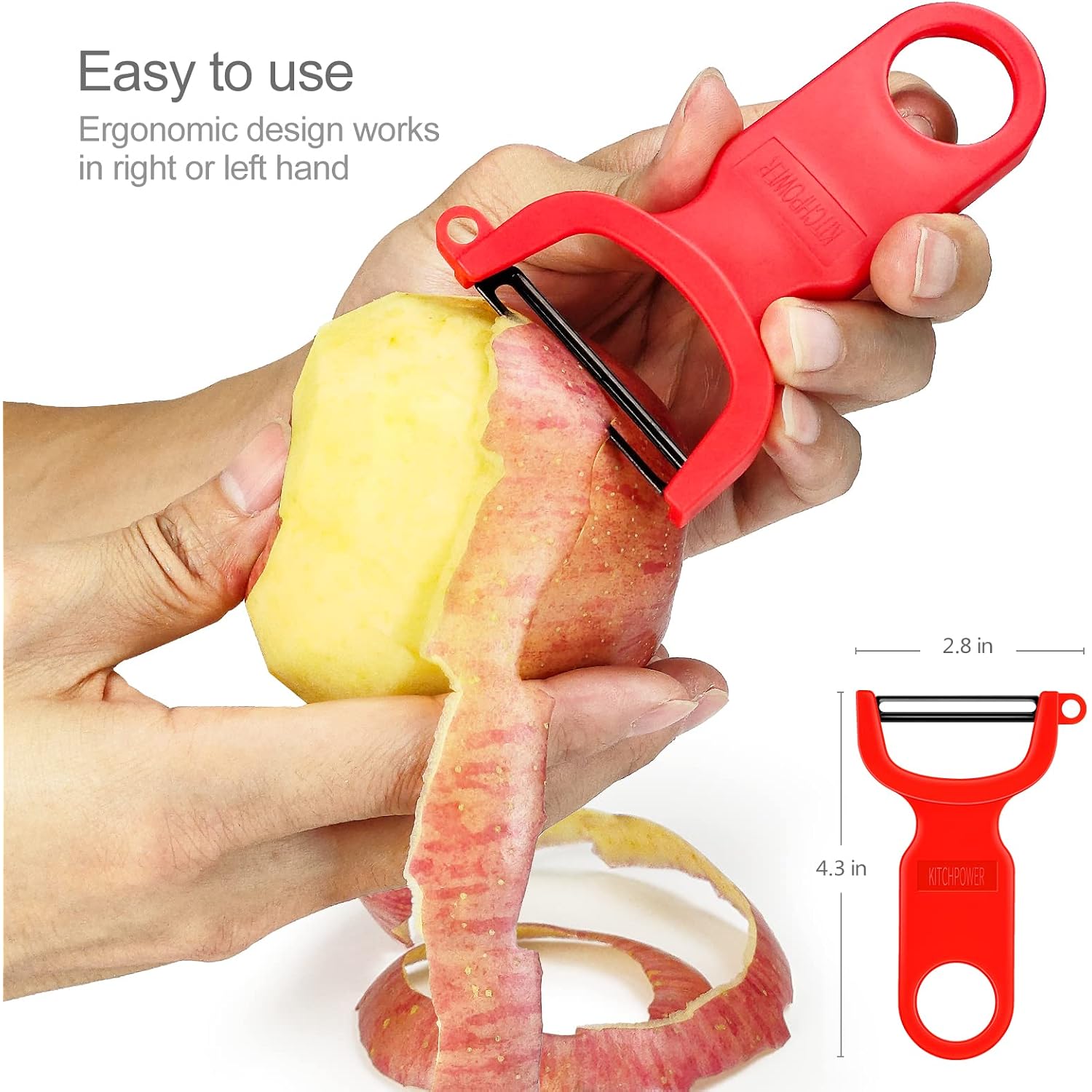 Original Vegetable Peeler Carbon Steel Blade 3-Pack Red/Green/Yellow