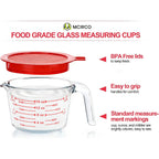 M Mcirco 6 Pcs Glass Measuring Cups With Lids Set, 1-Cup, 2-Cup, 4-Cup Measuring Jugs With Handle, Nesting Liquid Measuring Cups For Kitchen