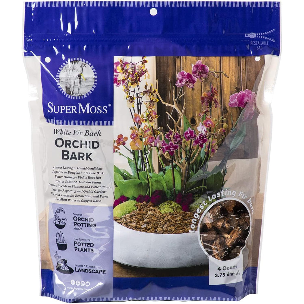 Supermoss (23114) Orchid Potting Bark, Natural, 4 Quarts