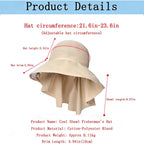 Sun Hats for Women Wide Brim Foldable Bucket Cap with Neck Flap Outdoor UV Protection Beach Hat for Summer Travel Beige