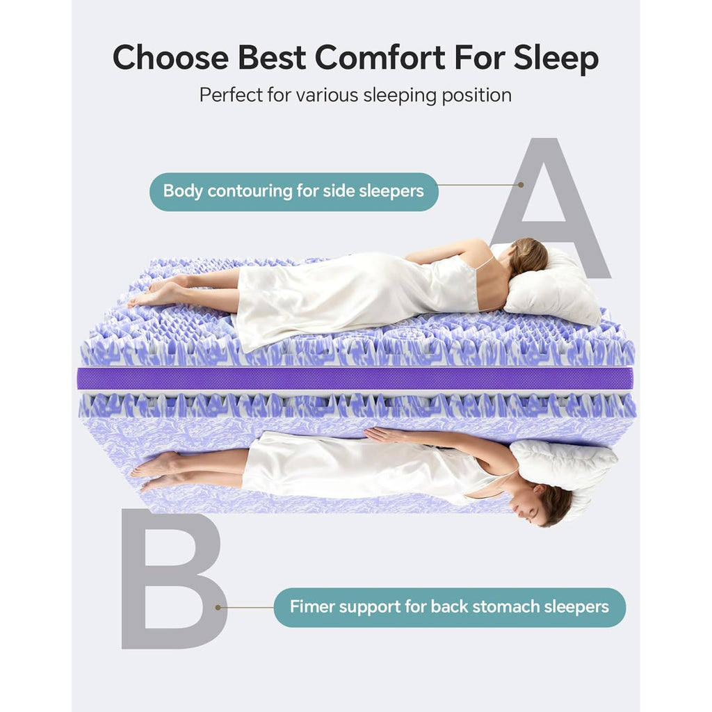 Dual Layer 4 Inch Memory Foam Mattress Topper Queen