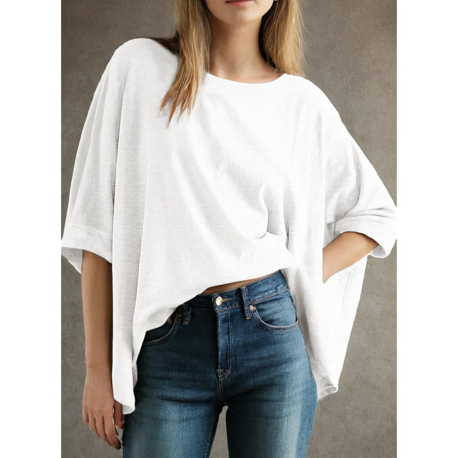 Dokotoo Summer Shirts 2026 Womens Solid T Shirts For Women Loose Oversized Tops Basic Tee