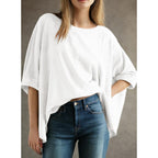 Dokotoo Summer Shirts 2026 Womens Solid T Shirts For Women Loose Oversized Tops Basic Tee