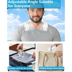 Portable Neck Fans With Mist, Rechargeable 4-9H Lasting Neck Cooling That Blow Cold Air, 5 Speeds & Led Display, Usb-C Bladeless Folding Personal Mister For Kid Adult Indoor Outdoors Sports, White