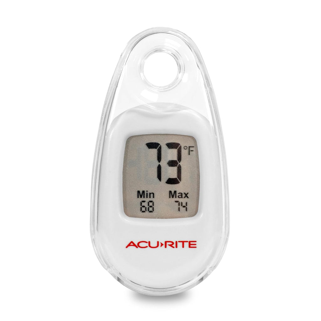 Acurite Portable Digital Thermometer For Indoor Or Outdoor Temperature With Carabiner Clip (00333)