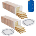 Tiawudi 2 Pack Bread Box, Plastic Bread Container, Bread Storage For Kitchen Counter, Bread Keeper With Airtight Lid, Tall Bread Saver, Sandwich Bread Holder, 5.6 Qt / 5.3L Each