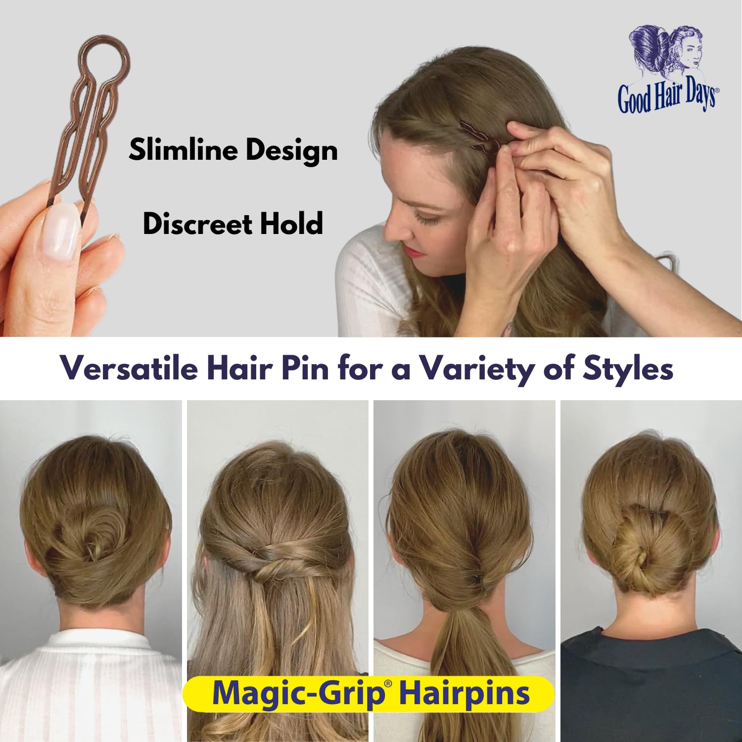 Magic-Grip Hair Pins Set Of 10 By Good Hair Days Color: Shell