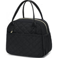 Lunch Box For Women Insulated Lunch Bag Lunchbox Cooler Thermal Leakproof Quilted Reusable Lunch Tote Bag For Work School Travel Picnic (Black)